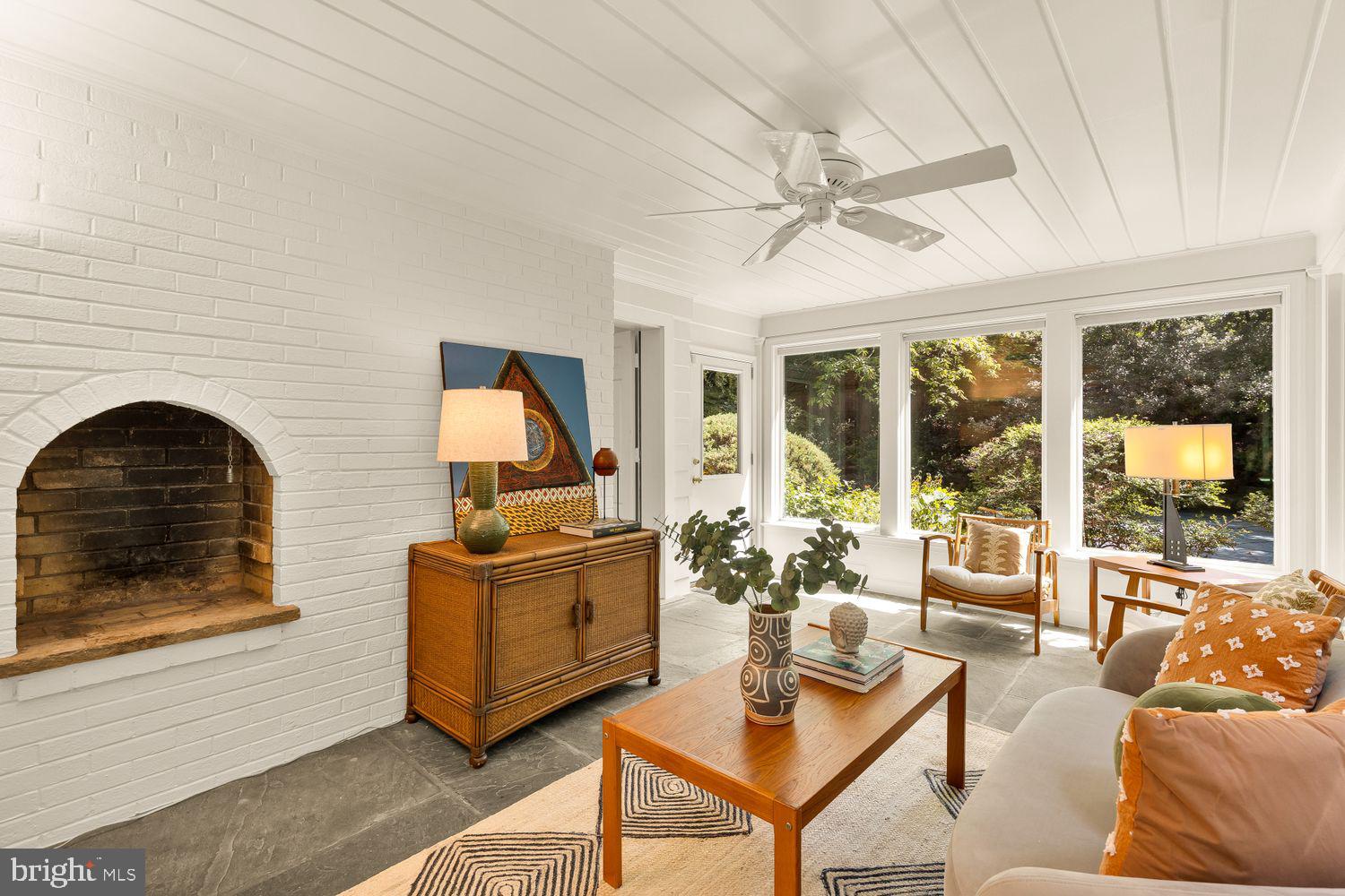 5810 Overlea Road Bethesda, MD 20816 - Photo 9 of 52 Sun room with working hearth