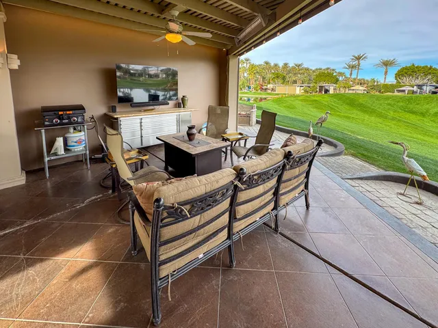 a outdoor view with a sitting space