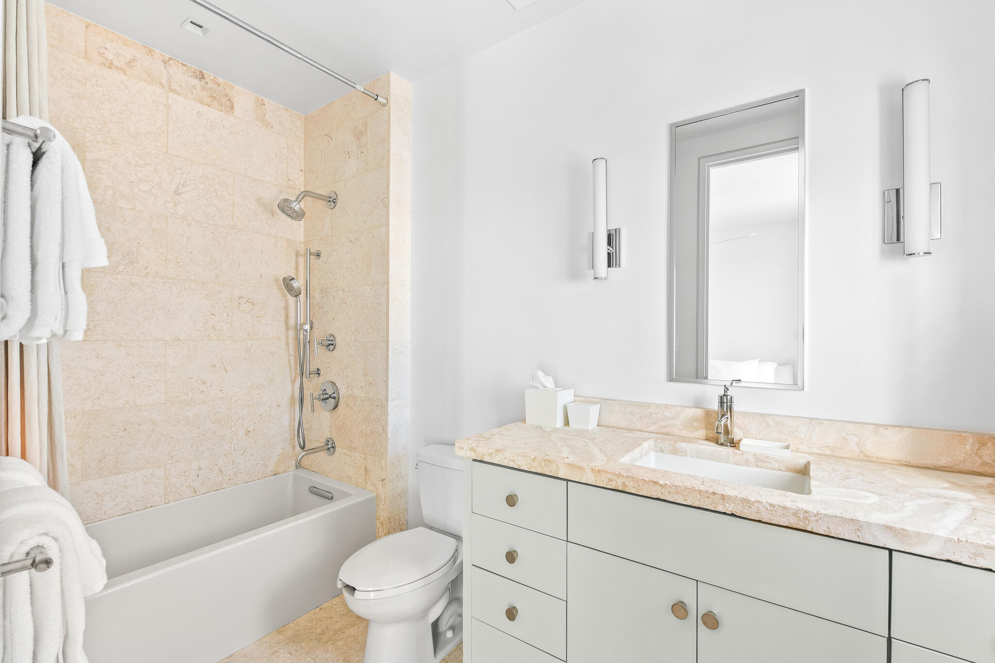 74 Governors Ct Inlet Beach, Unit 304 Inlet Beach, FL 32461 - Photo 13 of 39 a bathroom with a granite countertop sink a toilet and a bathtub