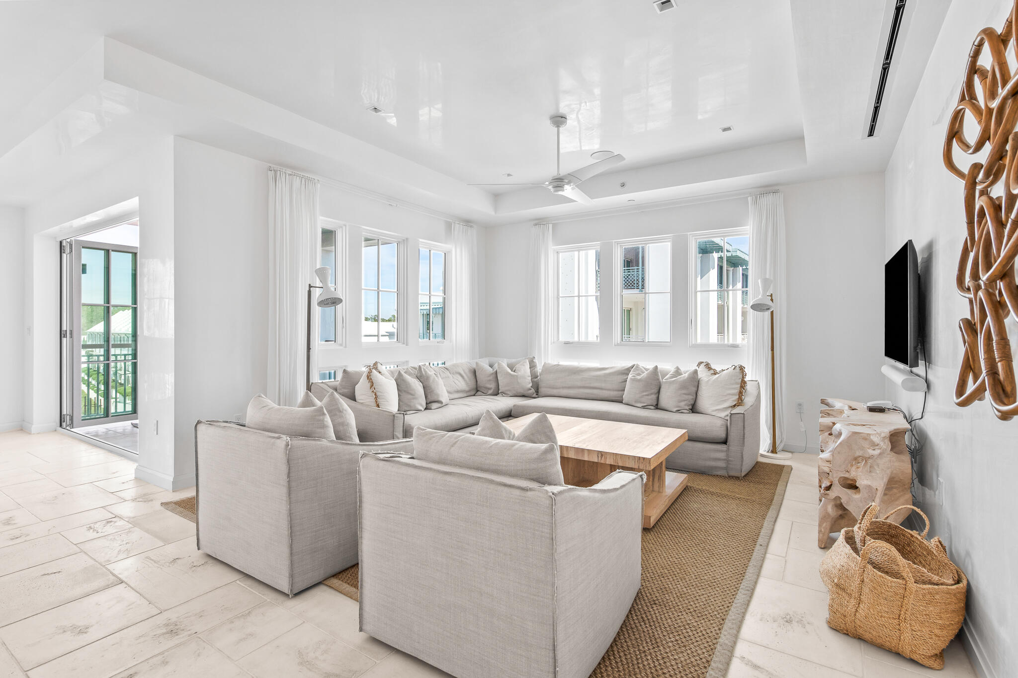 74 Governors Ct Inlet Beach, Unit 304 Inlet Beach, FL 32461 - Photo 18 of 39 a living room with furniture and a flat screen tv