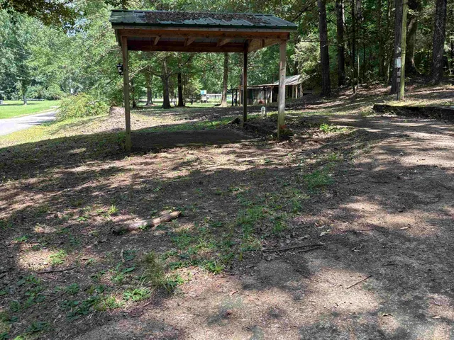 a backyard of a house with lots of green space