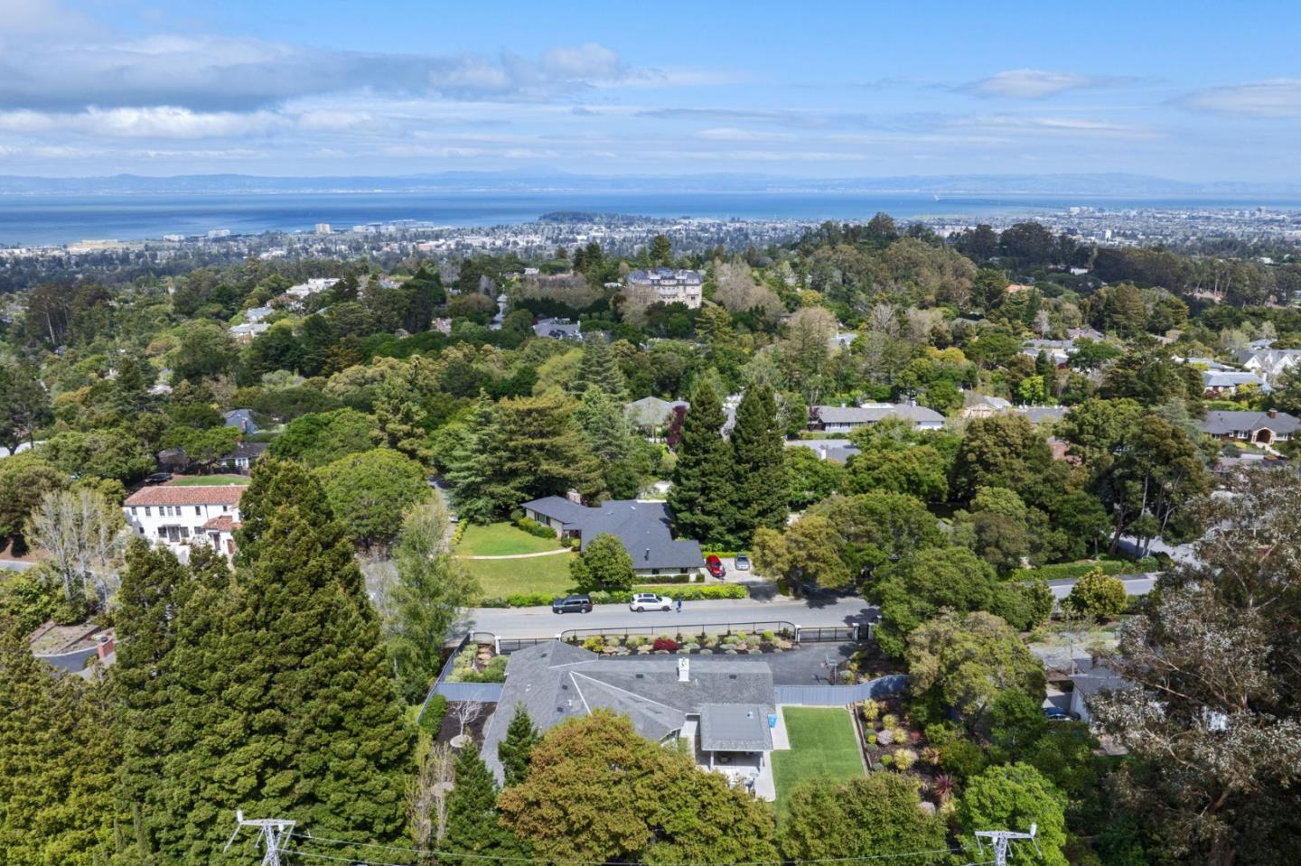 575 Darrell Road Hillsborough, CA 94010 - Photo 68 of 75 an aerial view of a house with a yard