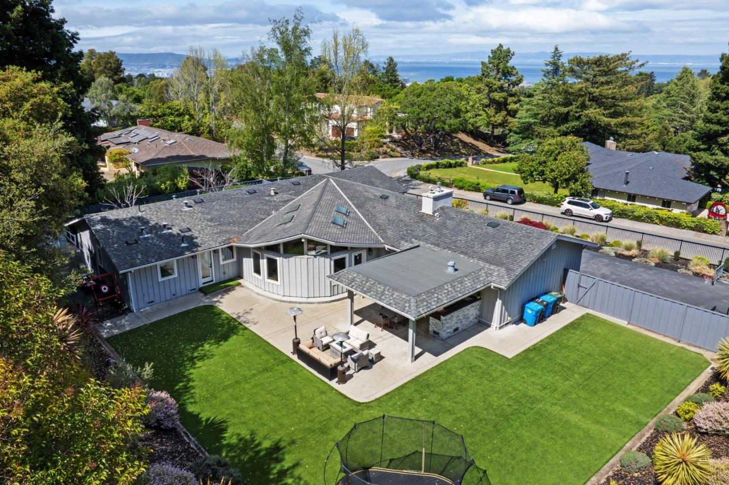 575 Darrell Road Hillsborough, CA 94010 - Photo 69 of 75 an aerial view of a house with a garden