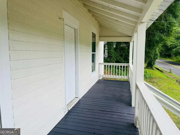 a view of a wooden deck