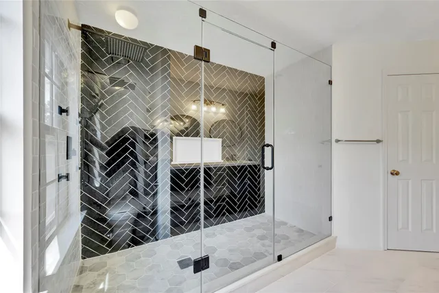 a bathroom with a shower