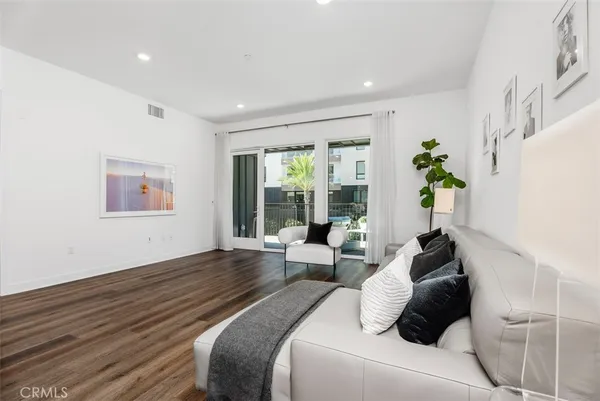 a view of a balcony with chair