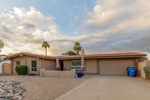 a view of a house with a patio