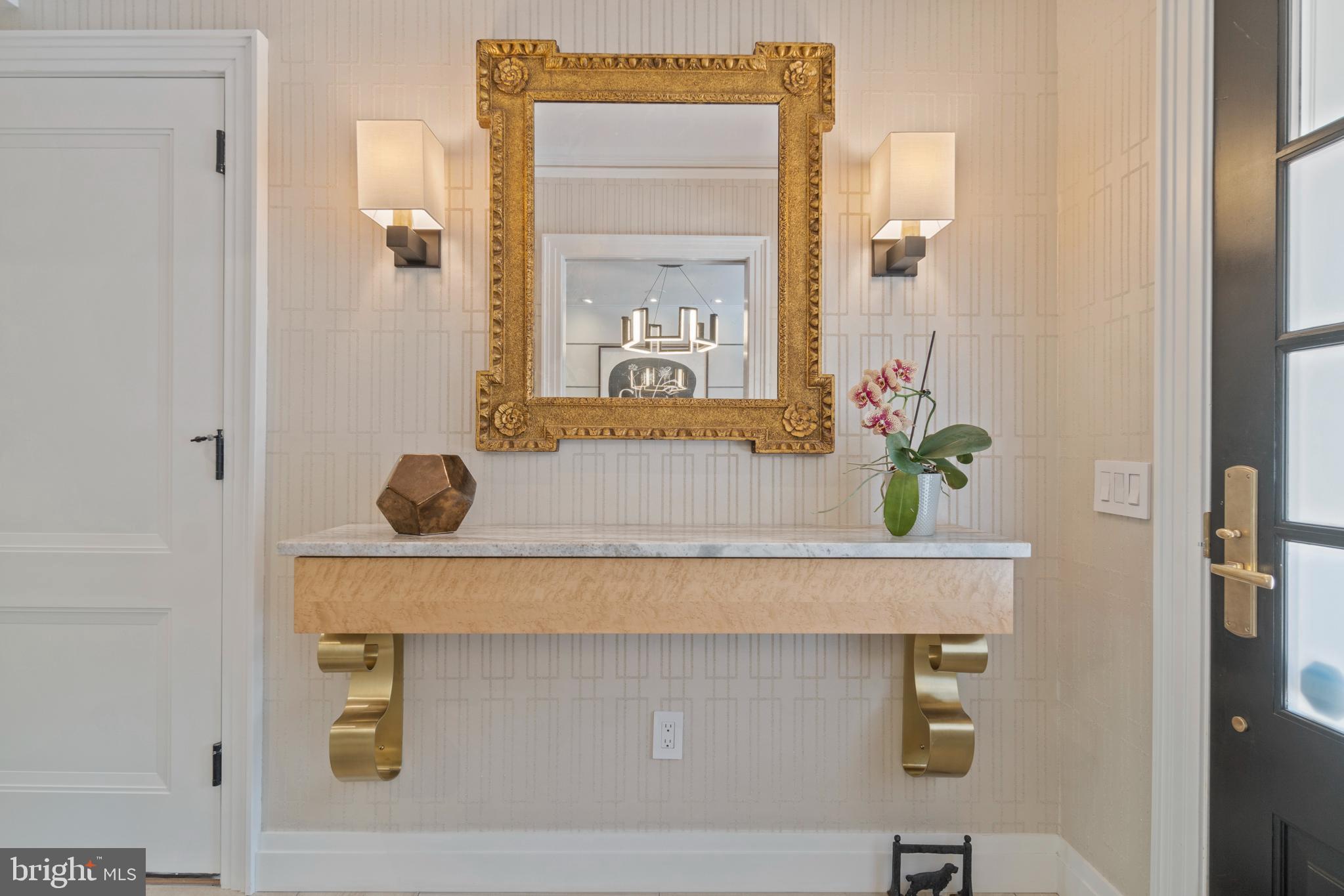 3323 R Street Northwest Washington, DC 20007 - Photo 18 of 54 Custom foyer console with leathered marble top