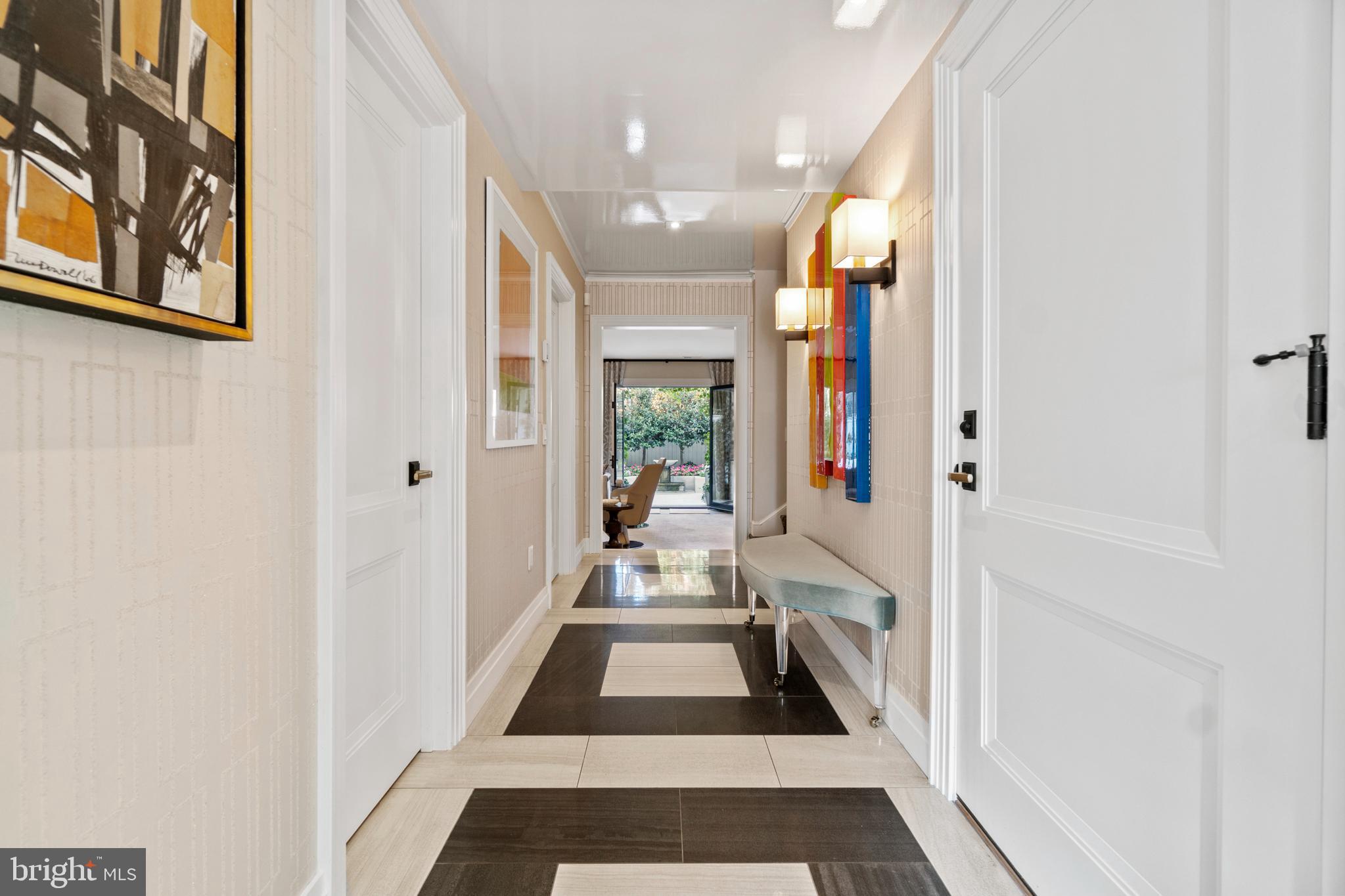 3323 R Street Northwest Washington, DC 20007 - Photo 19 of 54 Entry hall with view to patio and gardens.