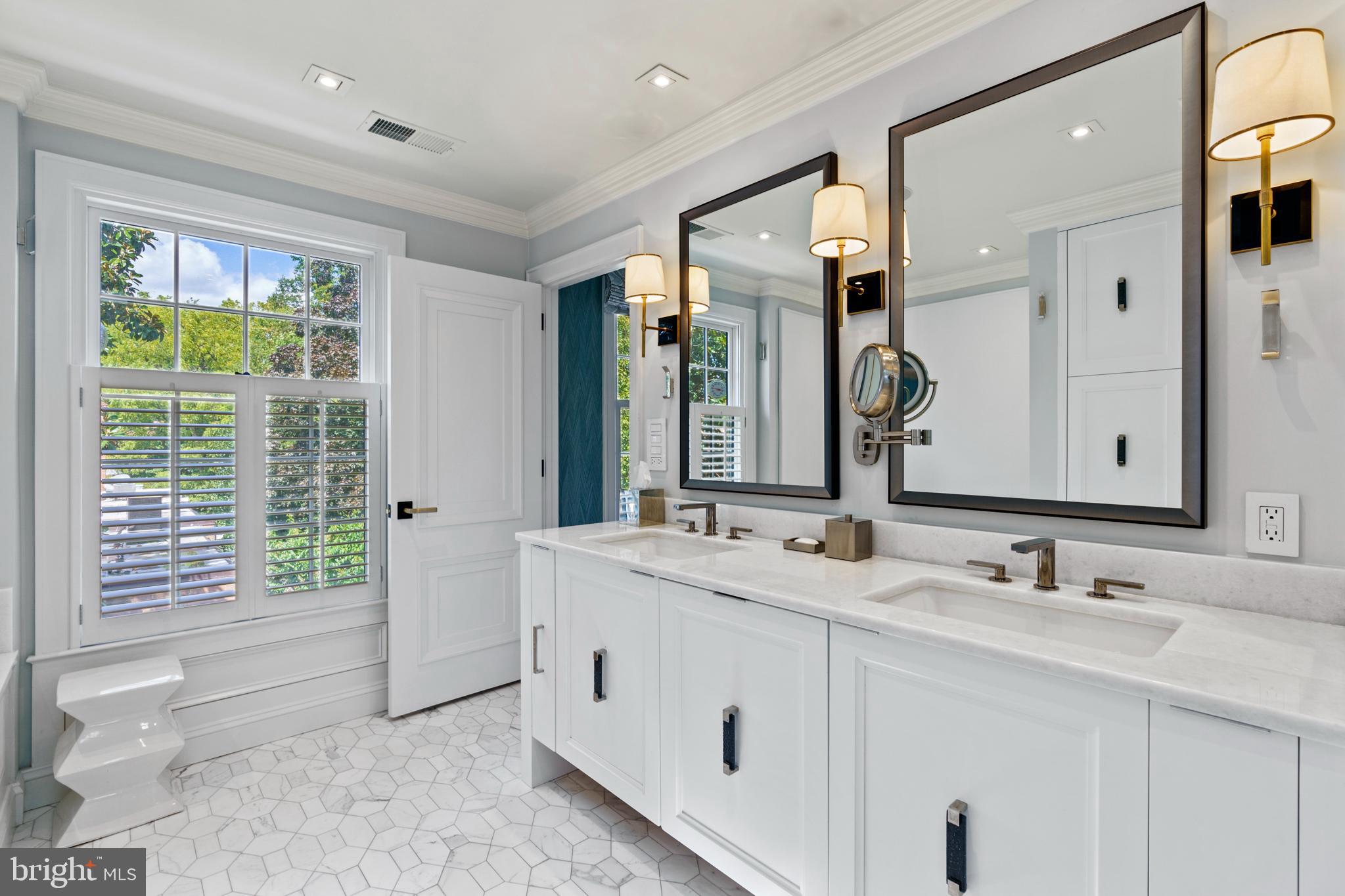 3323 R Street Northwest Washington, DC 20007 - Photo 41 of 54 Primary Bath - marble floors with radiant heat