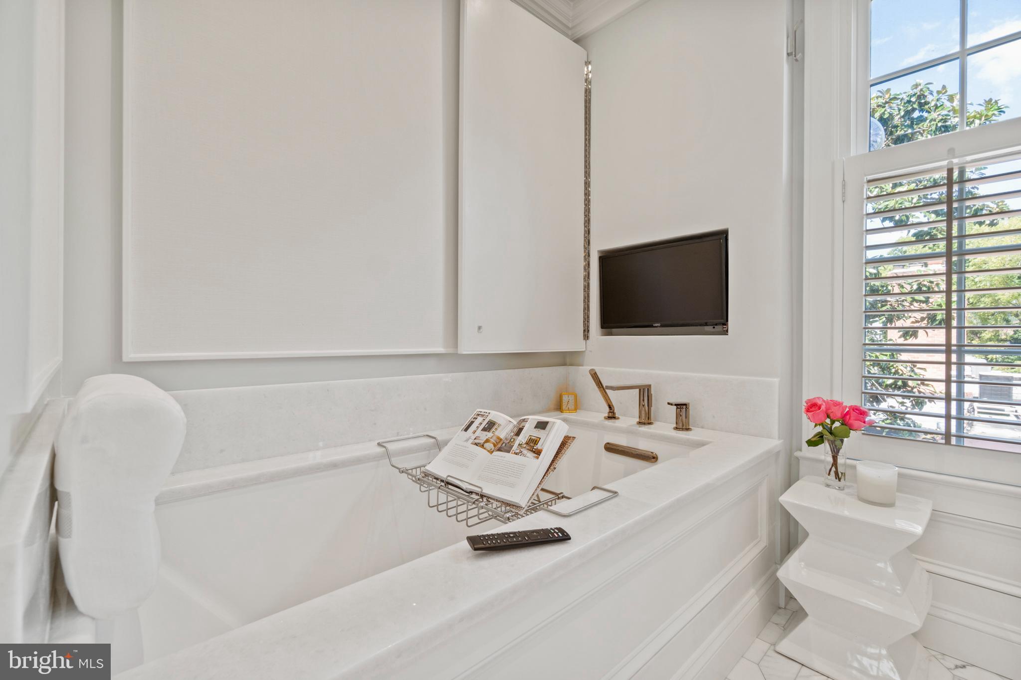 3323 R Street Northwest Washington, DC 20007 - Photo 43 of 54 TV behind panel at soaking tub