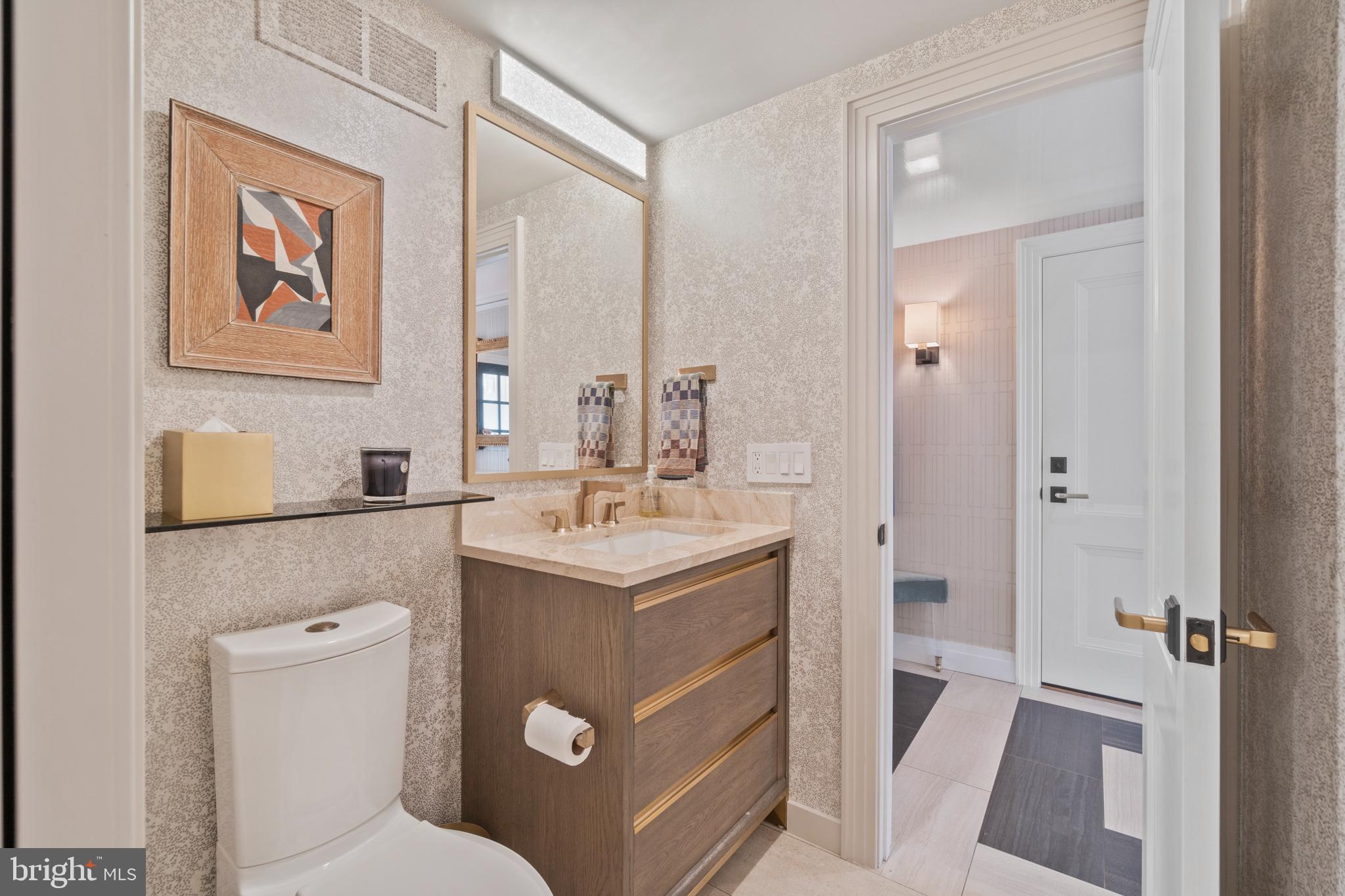 3323 R Street Northwest Washington, DC 20007 - Photo 47 of 54 Entry level full bath PR area; marble vanity top