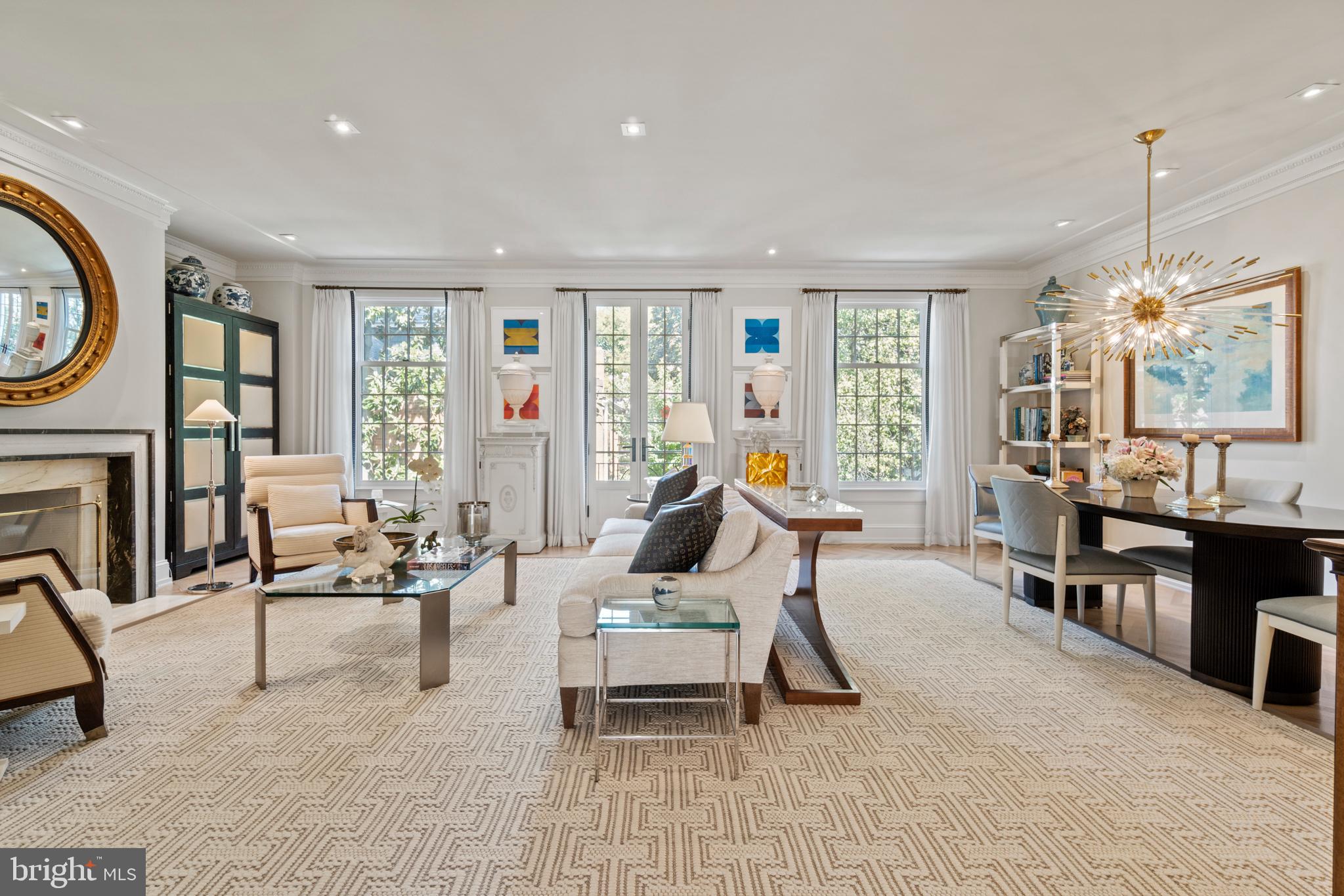 3323 R Street Northwest Washington, DC 20007 - Photo 7 of 54 Living-Dining Room, French doors to Juliet balcony