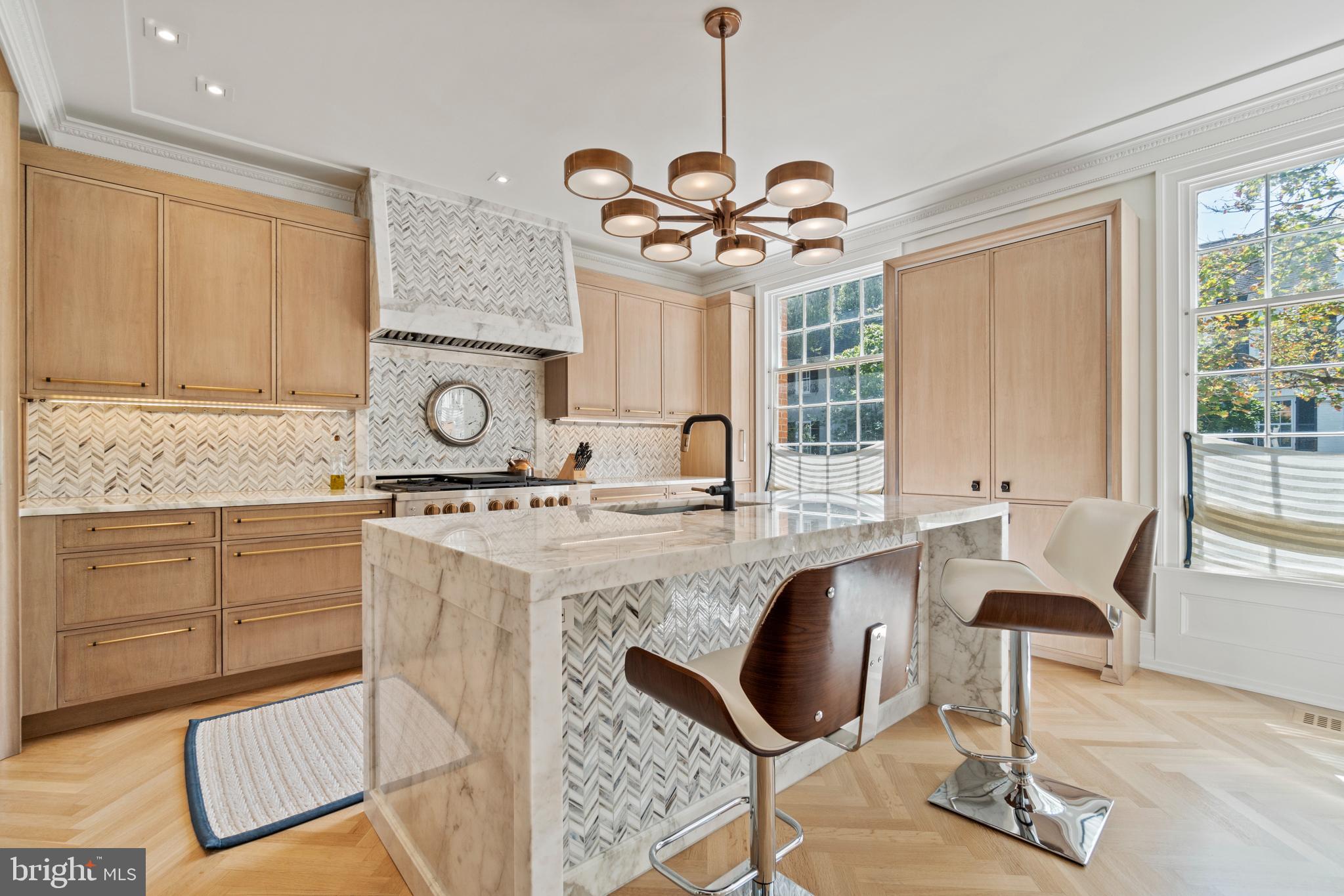 3323 R Street Northwest Washington, DC 20007 - Photo 8 of 54 Gourmet Kitchen w/ bleached-walnut wood cabinetry