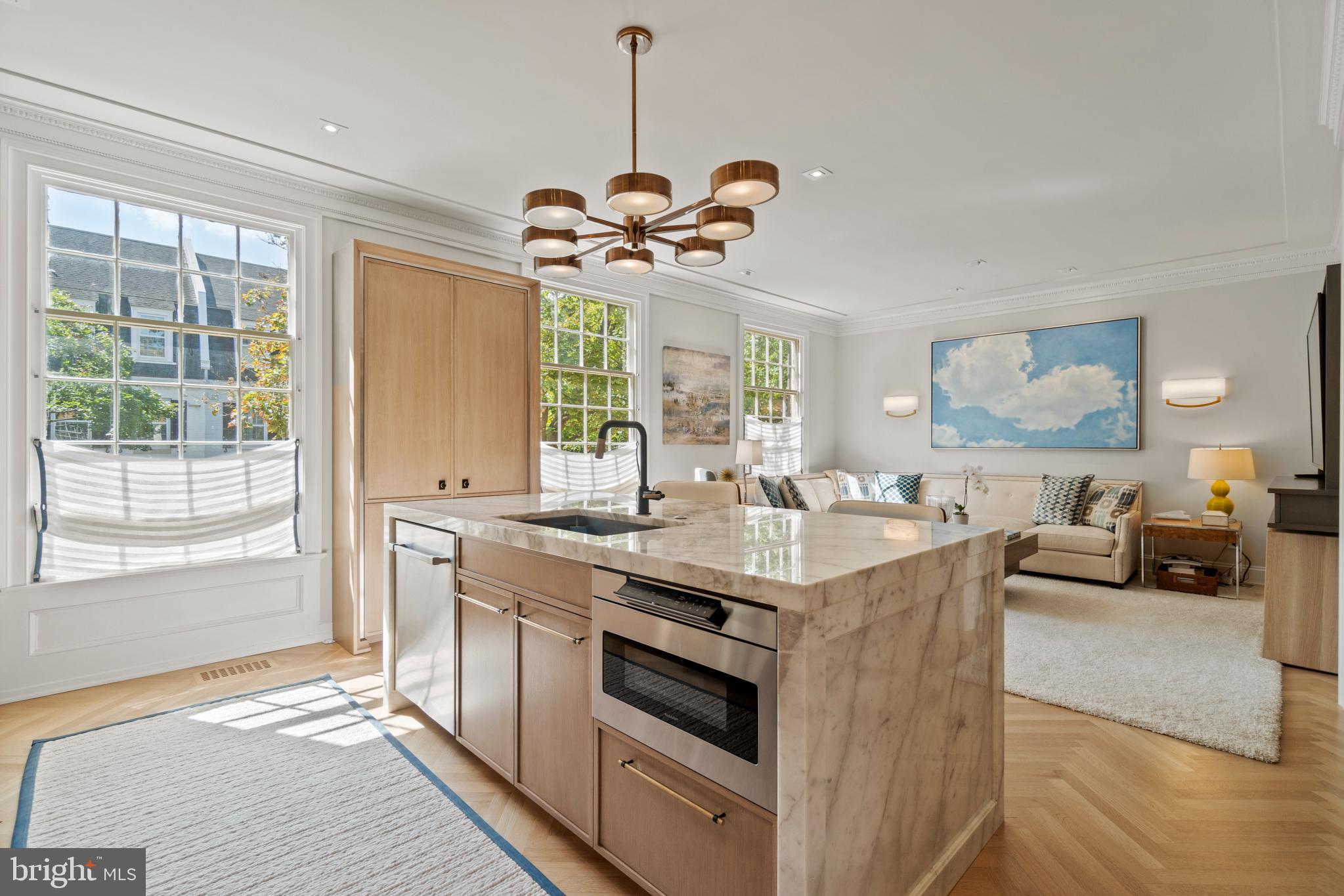 3323 R Street Northwest Washington, DC 20007 - Photo 9 of 54 Kitchen open to Family Room; southern exposure