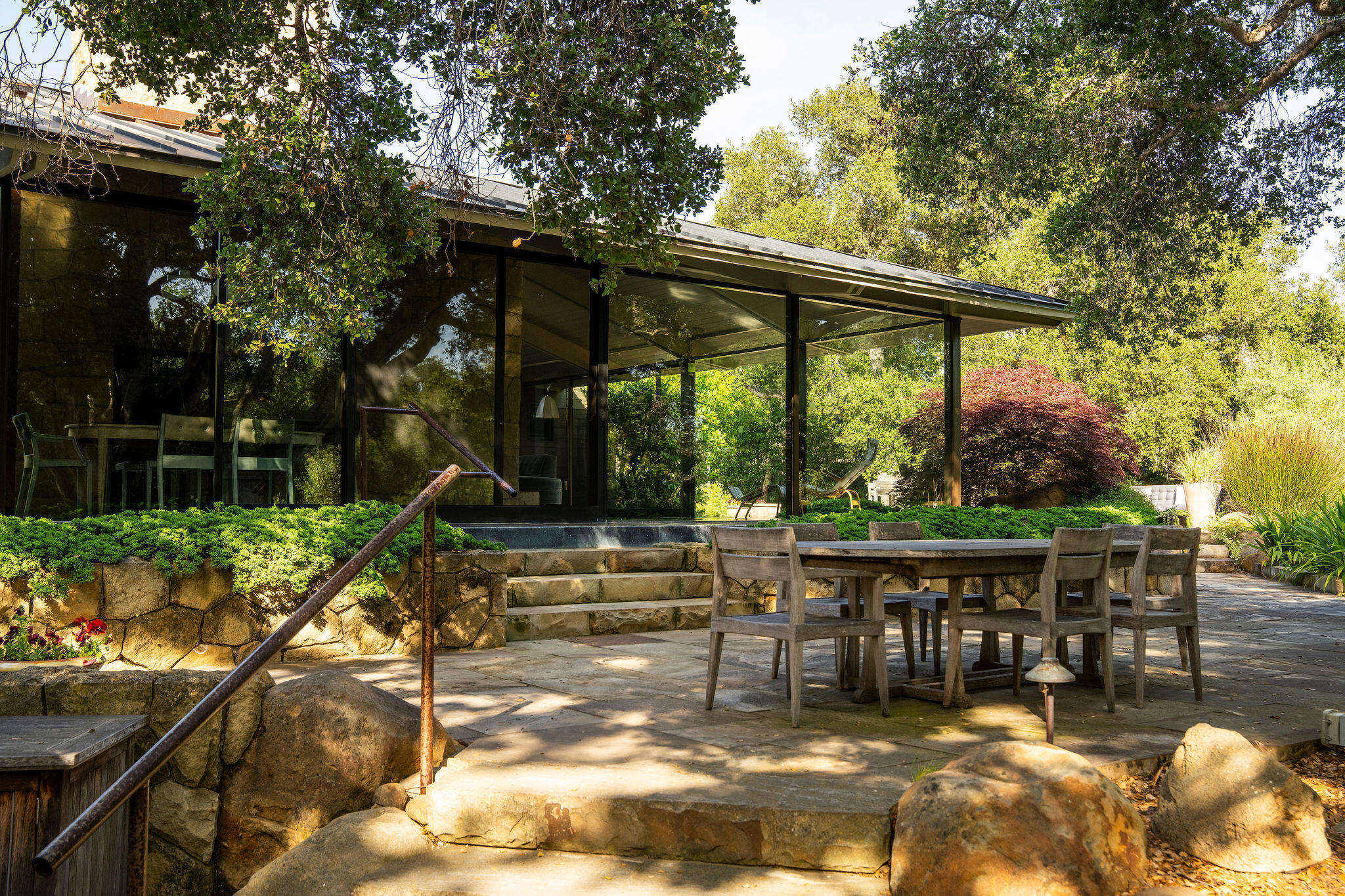 650 San Ysidro Road Montecito, CA 93108 - Photo 32 of 54 a view of house with backyard outdoor seating and green space
