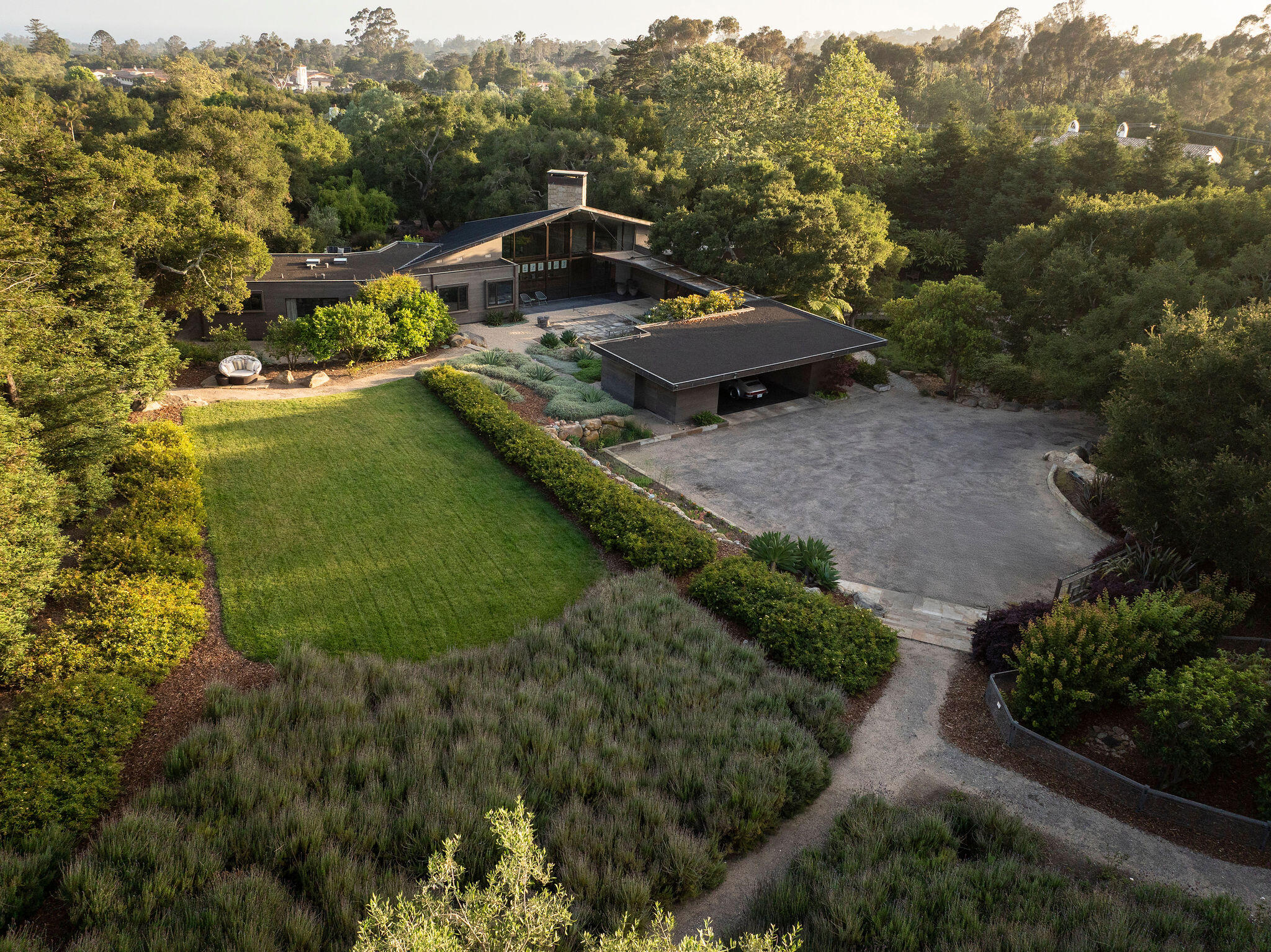 650 San Ysidro Road Montecito, CA 93108 - Photo 37 of 54 an aerial view of a house with a yard