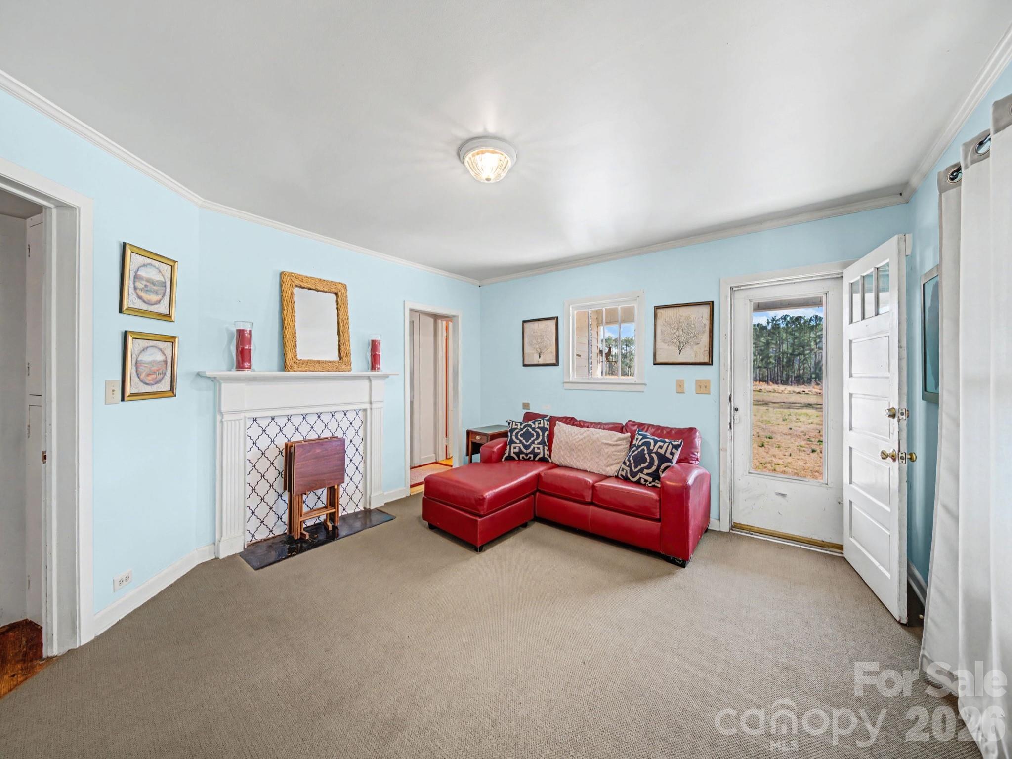1347 Newsom Road Denton, NC 27239 - Photo 19 of 47 a living room with furniture and a fireplace
