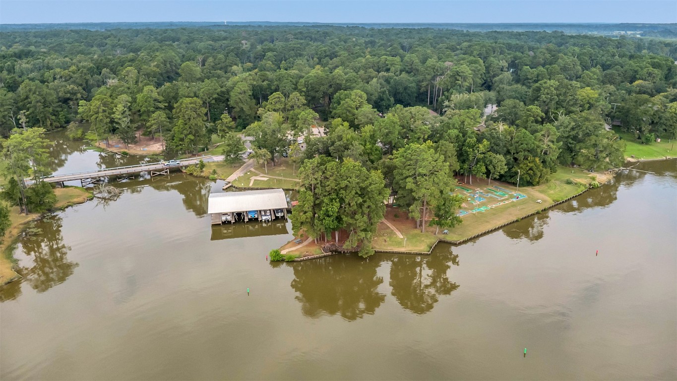 42 Trail Lake Trinity, TX 75862 - Photo 34 of 50 an aerial view of a house with a yard and lake view