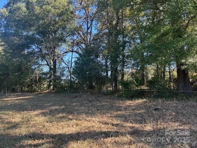 a view of a yard covered in snow