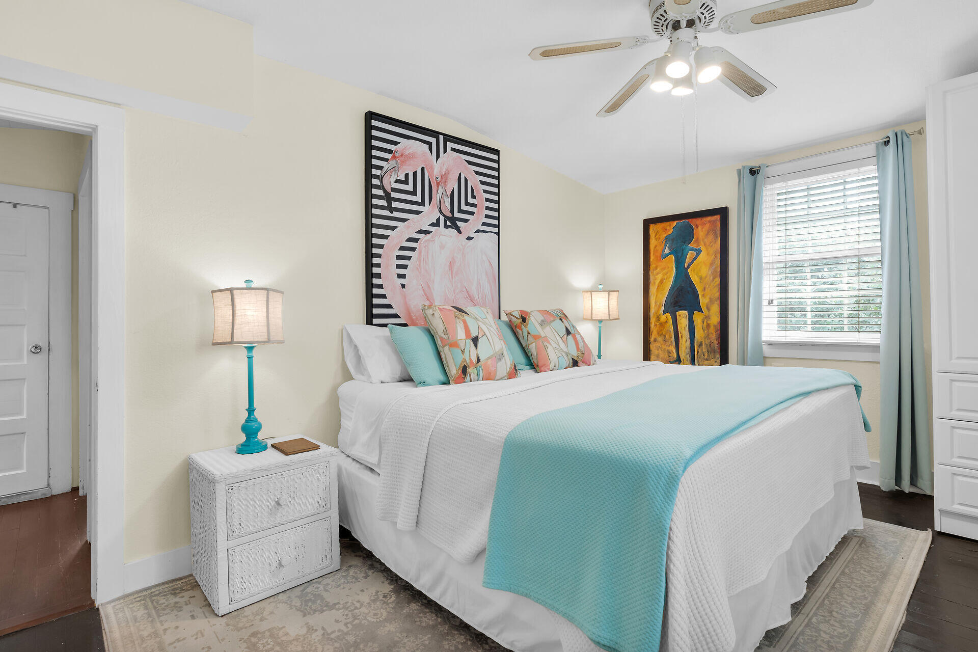 1109 Stump Lane Key West, FL 33040 - Photo 37 of 46 a bedroom with a bed and a chandelier