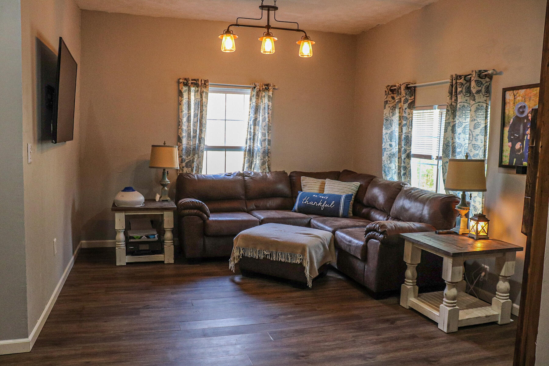 1008 Dusty Rock Road Northwest Riner, VA 24149 - Photo 18 of 28 a living room with furniture and a flat screen tv