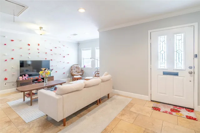 a living room with furniture