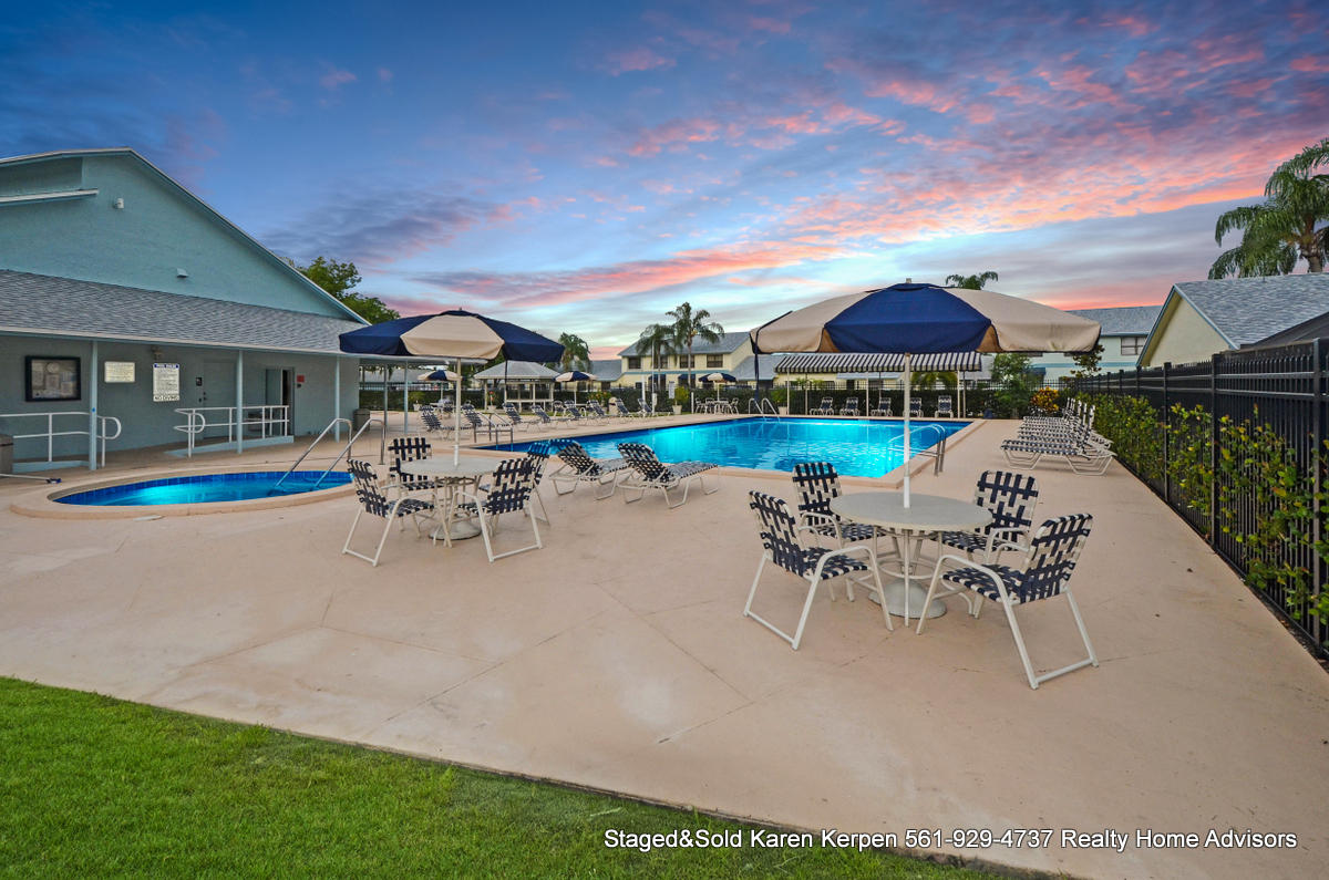 9150 Southwest 20th Street, Unit A Boca Raton, FL 33428 - Photo 45 of 47 Community Pool Twilight Fun Pic