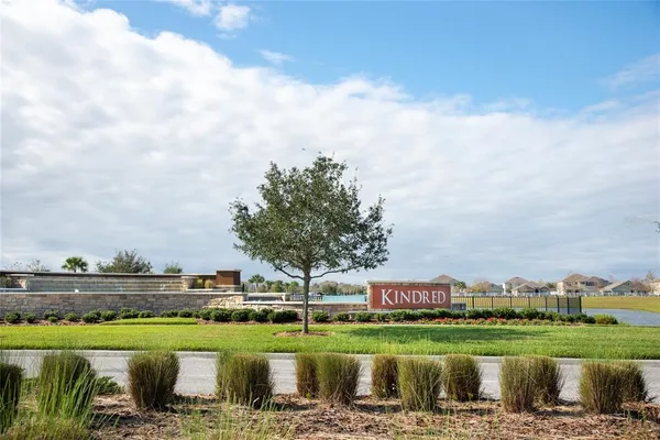 a view of a lake with a city view