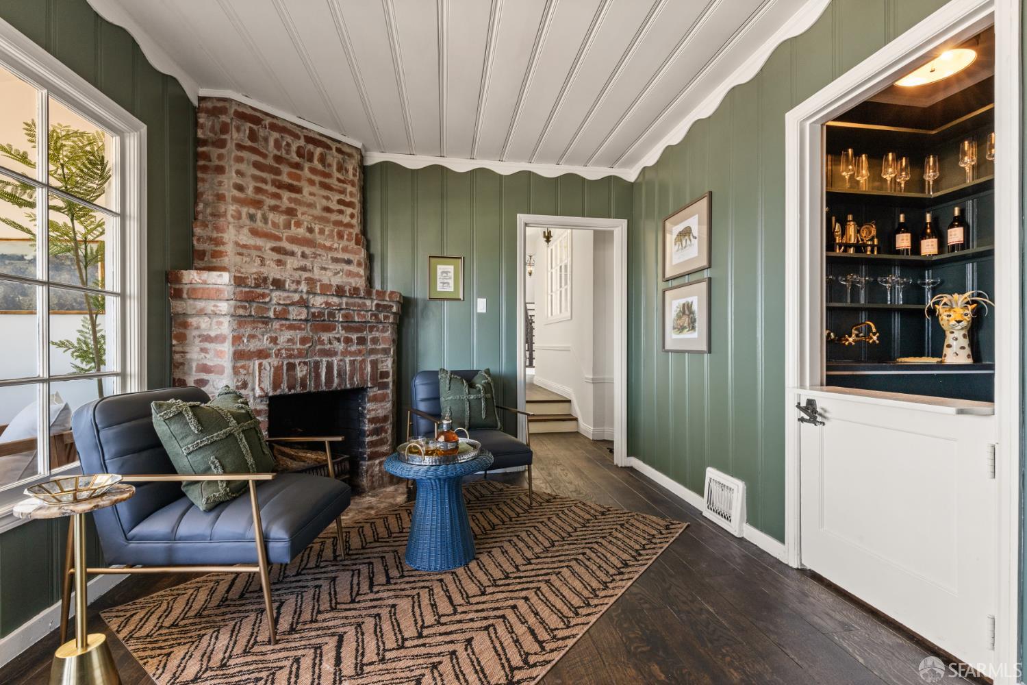 101 Graystone Terrace San Francisco, CA 94114 - Photo 20 of 72 a living room with furniture and a fireplace