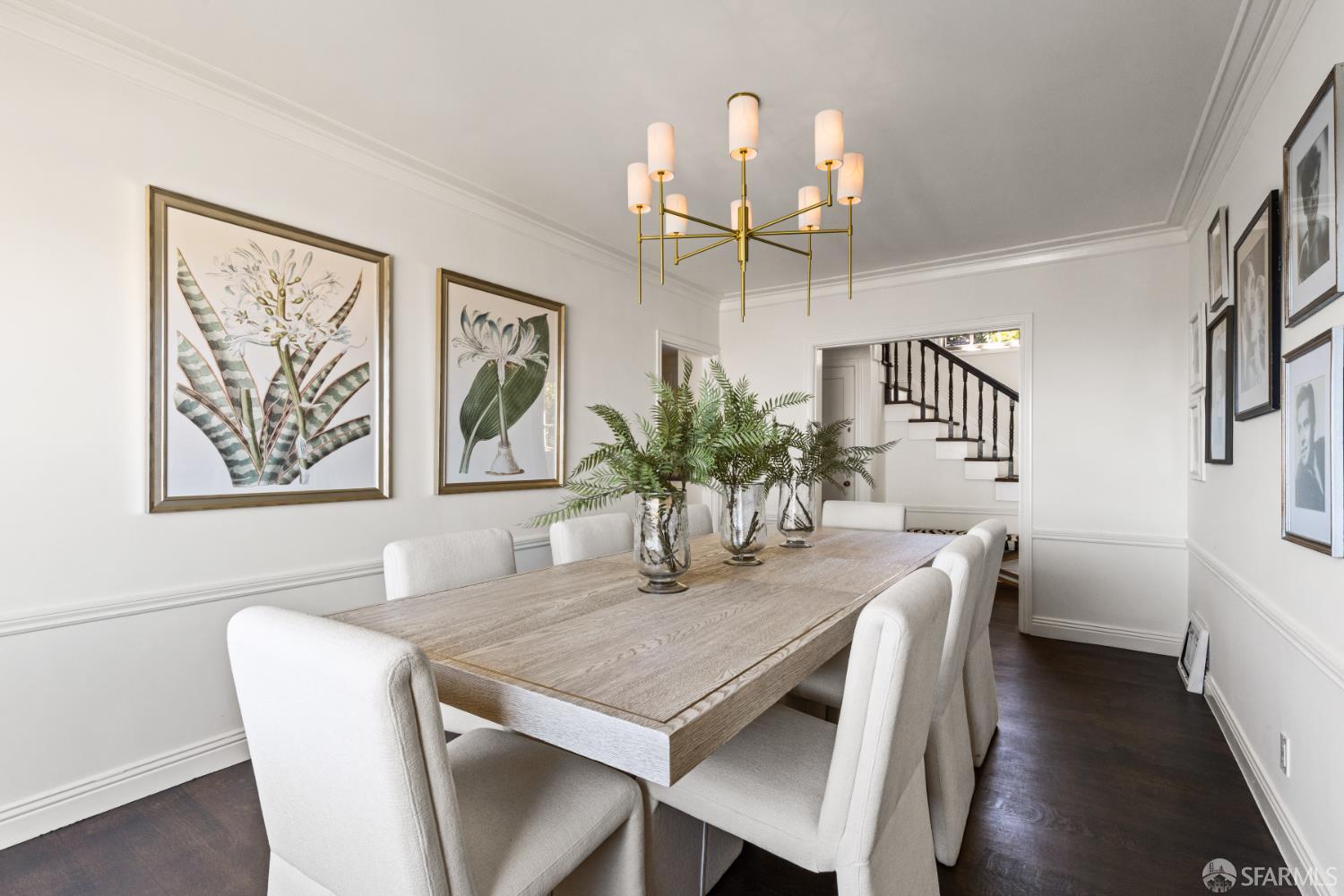 101 Graystone Terrace San Francisco, CA 94114 - Photo 29 of 72 a dining room with furniture and chandelier