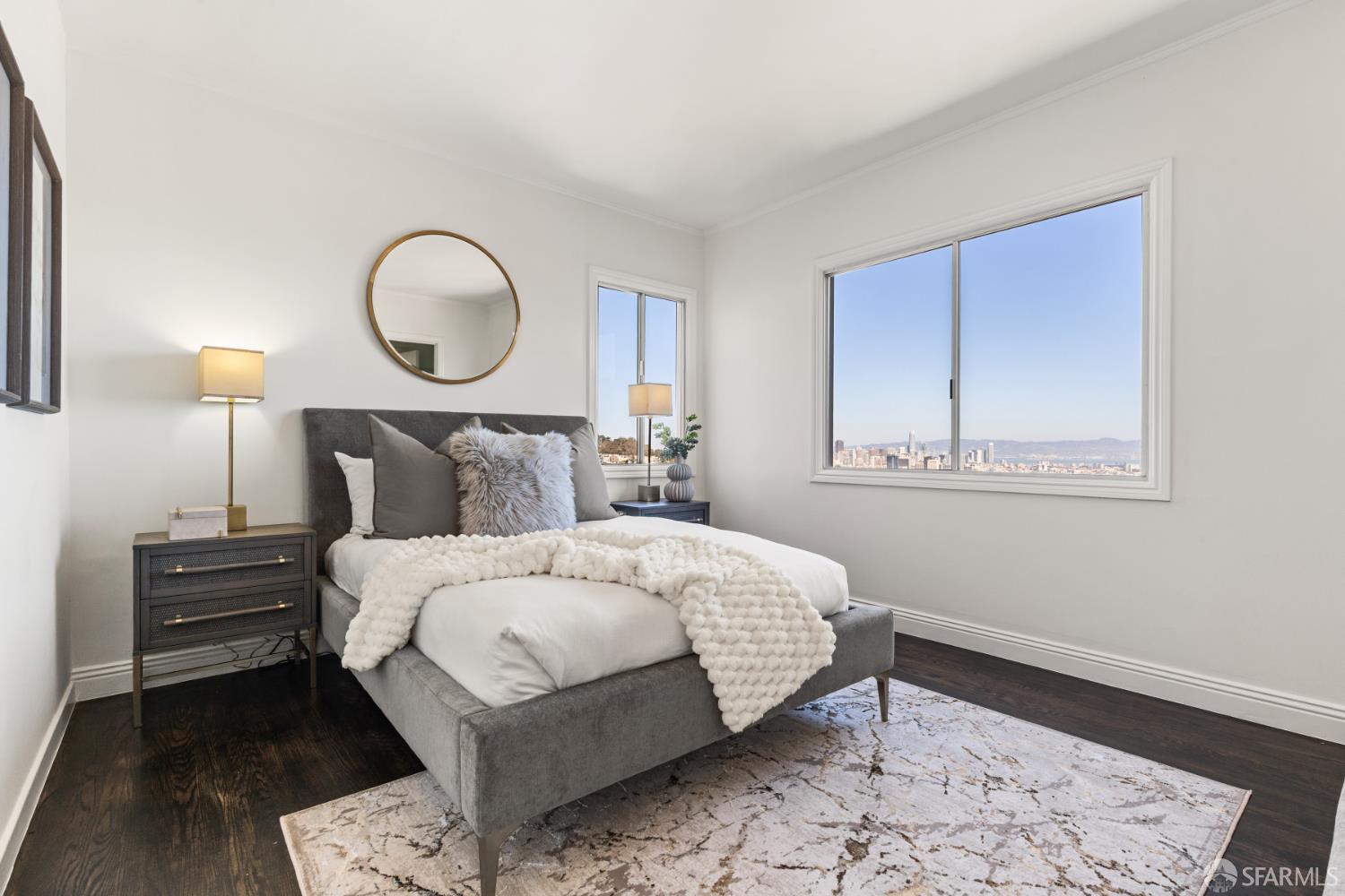 101 Graystone Terrace San Francisco, CA 94114 - Photo 52 of 72 a bedroom with bed and wooden floor