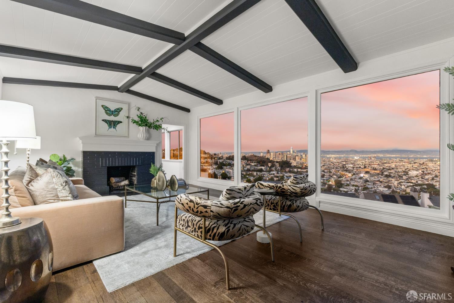 101 Graystone Terrace San Francisco, CA 94114 - Photo 7 of 72 a living room with furniture and a fireplace