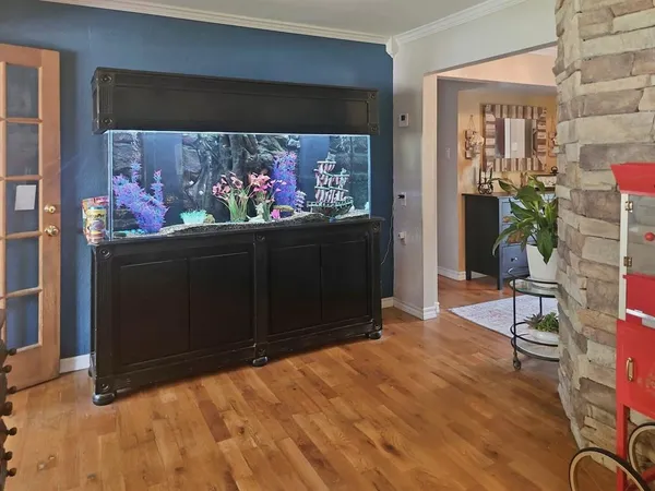 a view of a living room with furniture