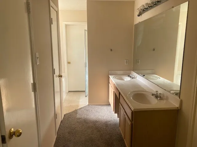 a bathroom with a sink and washing machine