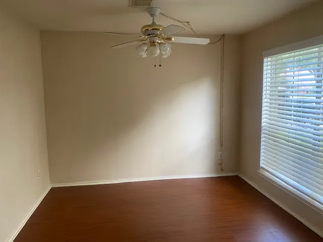 an empty room with a window