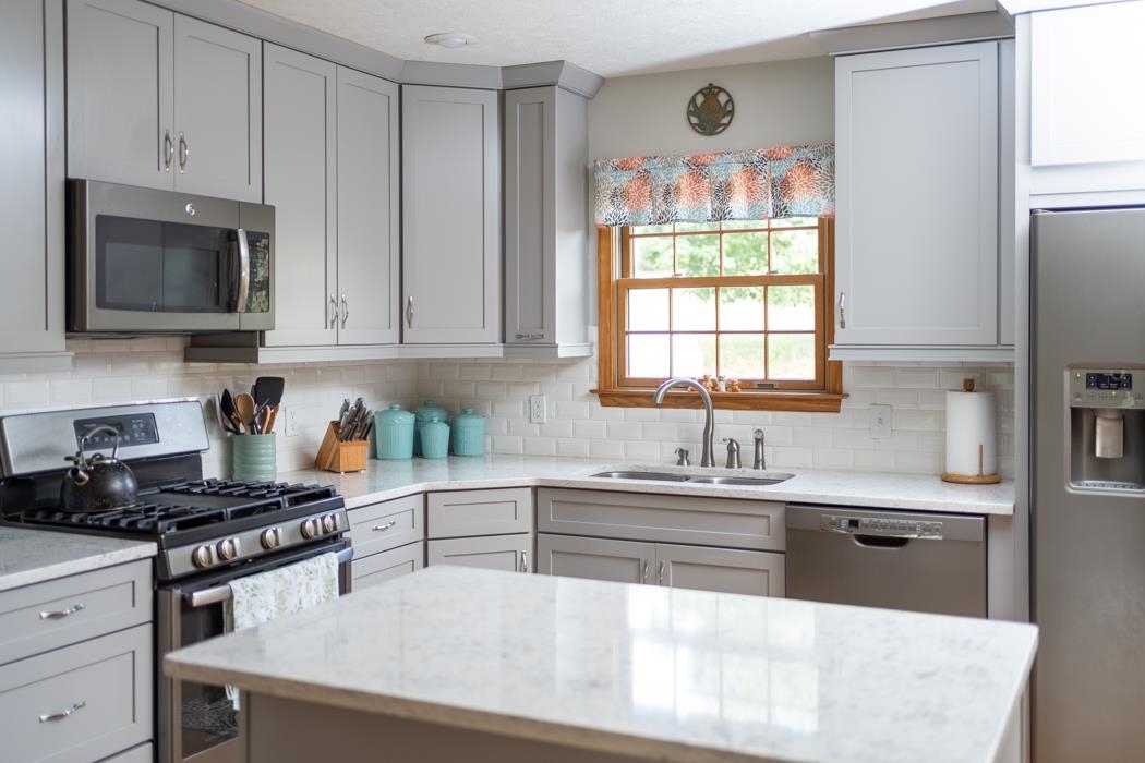 1284 Limestone Road Mount Sidney, VA 24467 - Photo 25 of 65 a kitchen with stainless steel appliances a stove a sink and a microwave