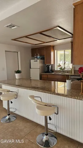 a kitchen with counter top