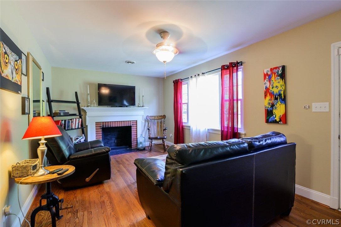 3215 Pemberton Road Henrico, VA 23233 - Photo 11 of 39 Living room with hardwoods, fireplace, and ceiling