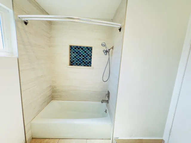 a bathroom with a shower