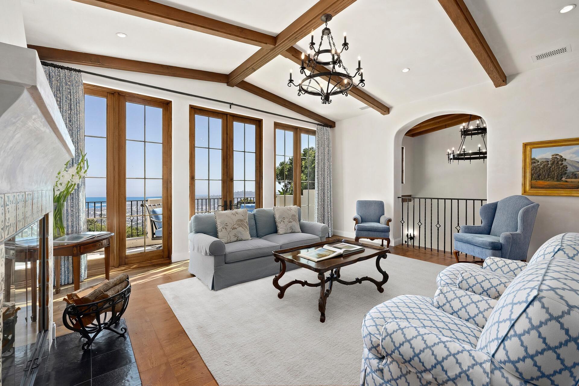 1117 Las Alturas Road Santa Barbara, CA 93103 - Photo 5 of 28 a living room with furniture and a large window