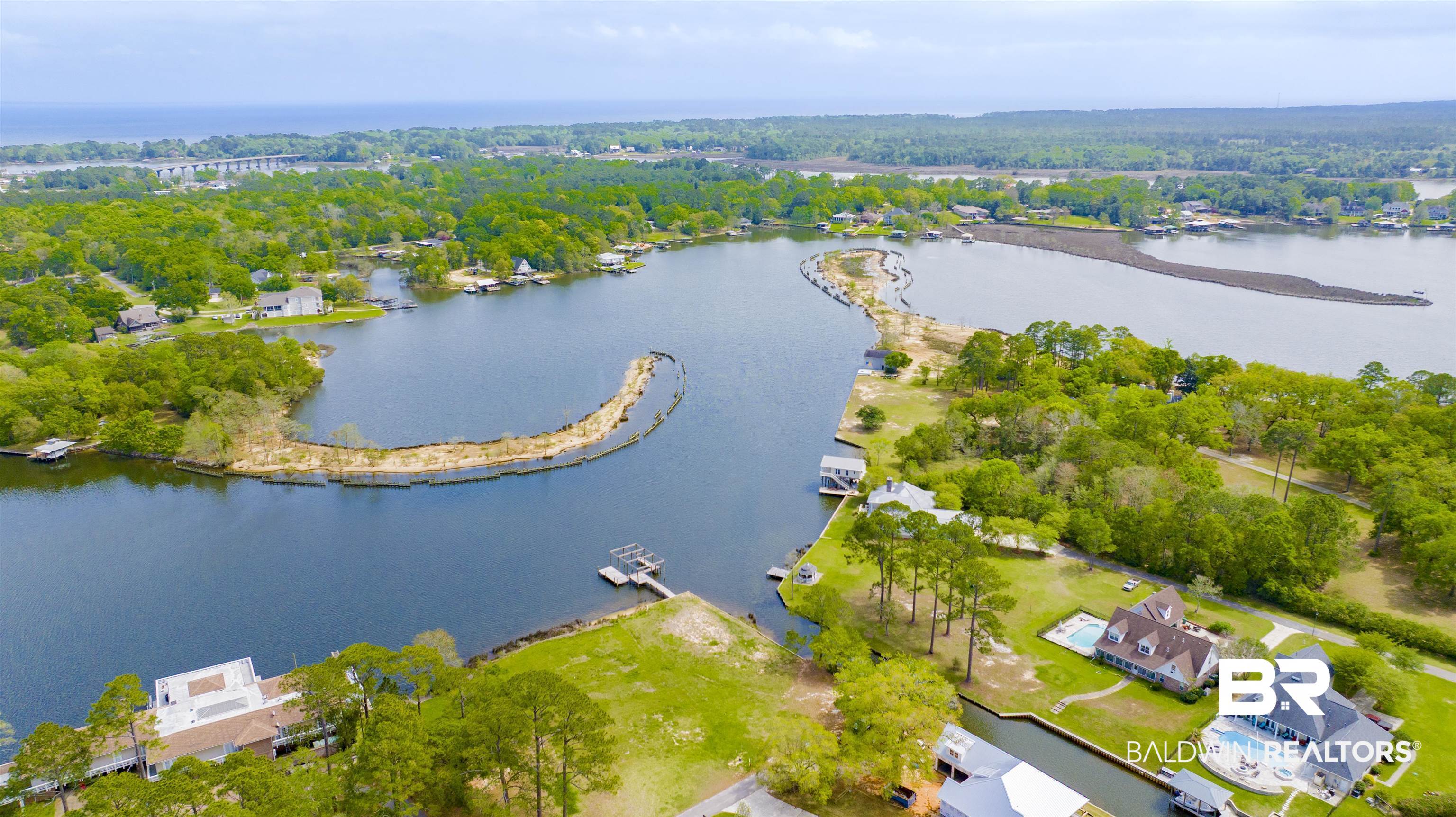 0 South Windsor Road South Theodore, AL 36582 - Photo 8 of 22 Drone / aerial view of a large body of water