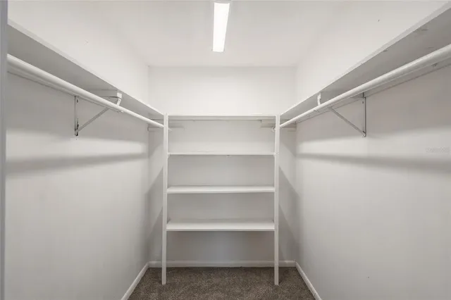 a view of an empty walk in closet