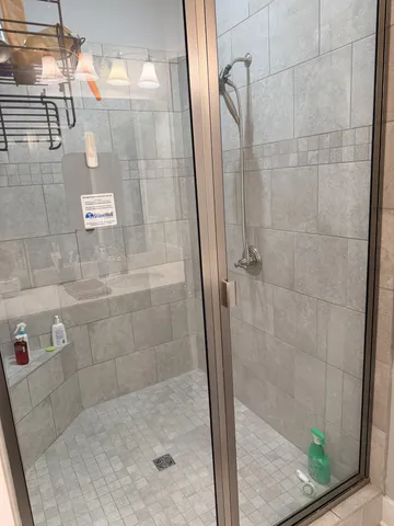 a bathroom with a shower