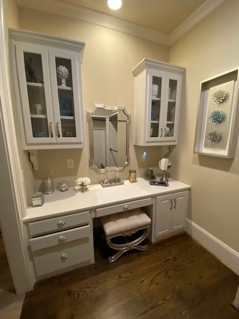 7233 Standing Boy Road Columbus, GA 31904 - Photo 32 of 67 a view of en suite bathroom with a granite countertop sink and a mirror