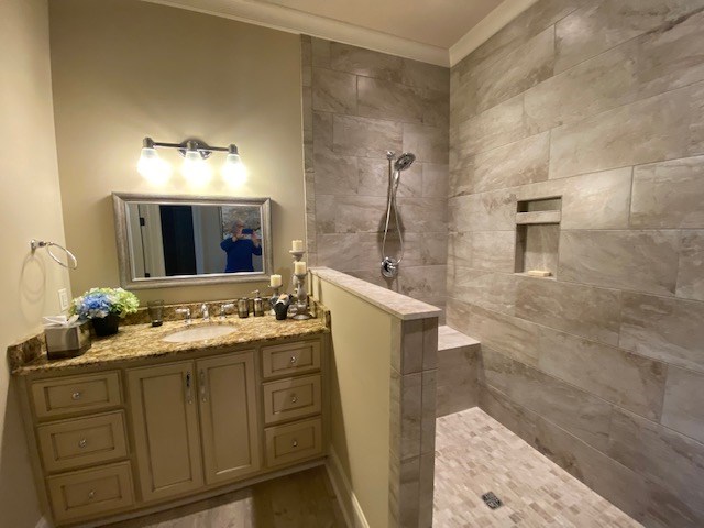 7233 Standing Boy Road Columbus, GA 31904 - Photo 55 of 67 a bathroom with a double vanity sink and mirror