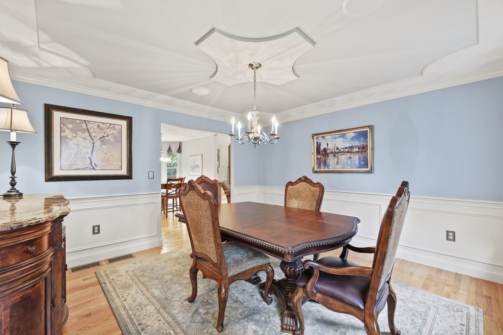 104 Forest Street Middleton, MA 01949 - Photo 12 of 41 a dining room with furniture a chandelier and wooden floor