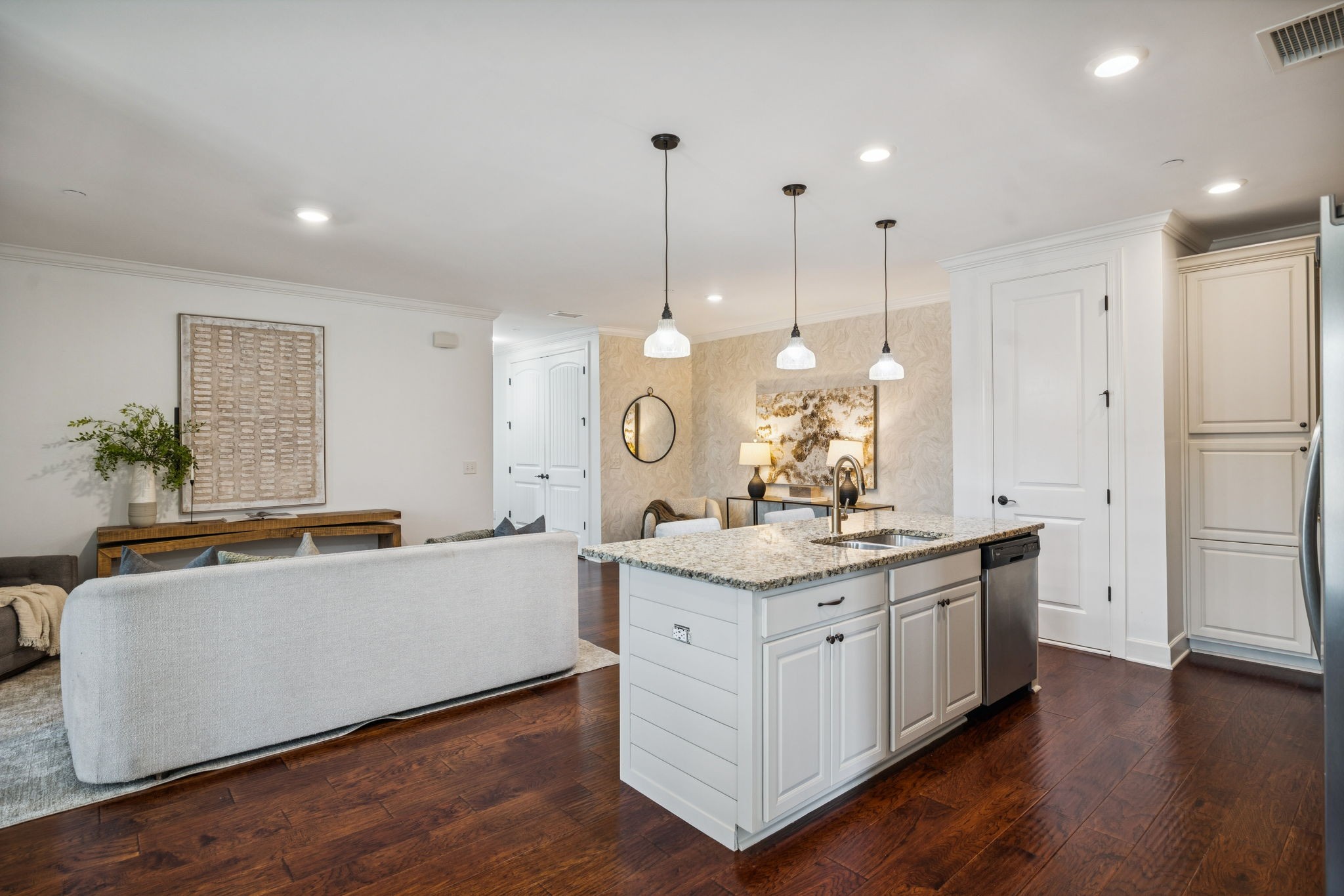 6000 Keats Street, Unit 202 Franklin, TN 37064 - Photo 18 of 47 a kitchen with a sink a counter space and wooden floor