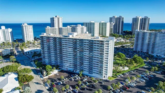 a view of a city with tall buildings