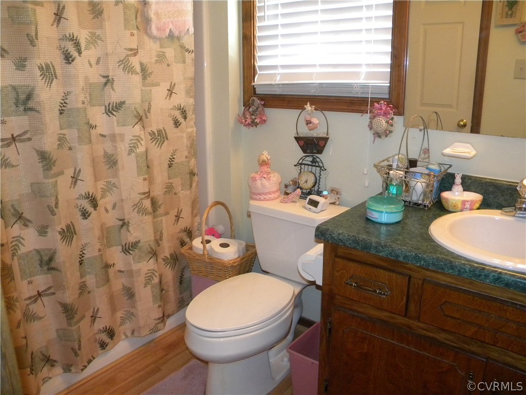 9410 Cosby Mill Road Quinton, VA 23141 - Photo 24 of 29 a bathroom with a sink toilet and mirror